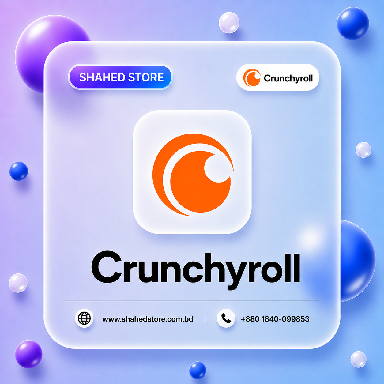 Crunchyroll Premium Subscription Price in BD — Buy Online in Bangladesh at Shahed Store